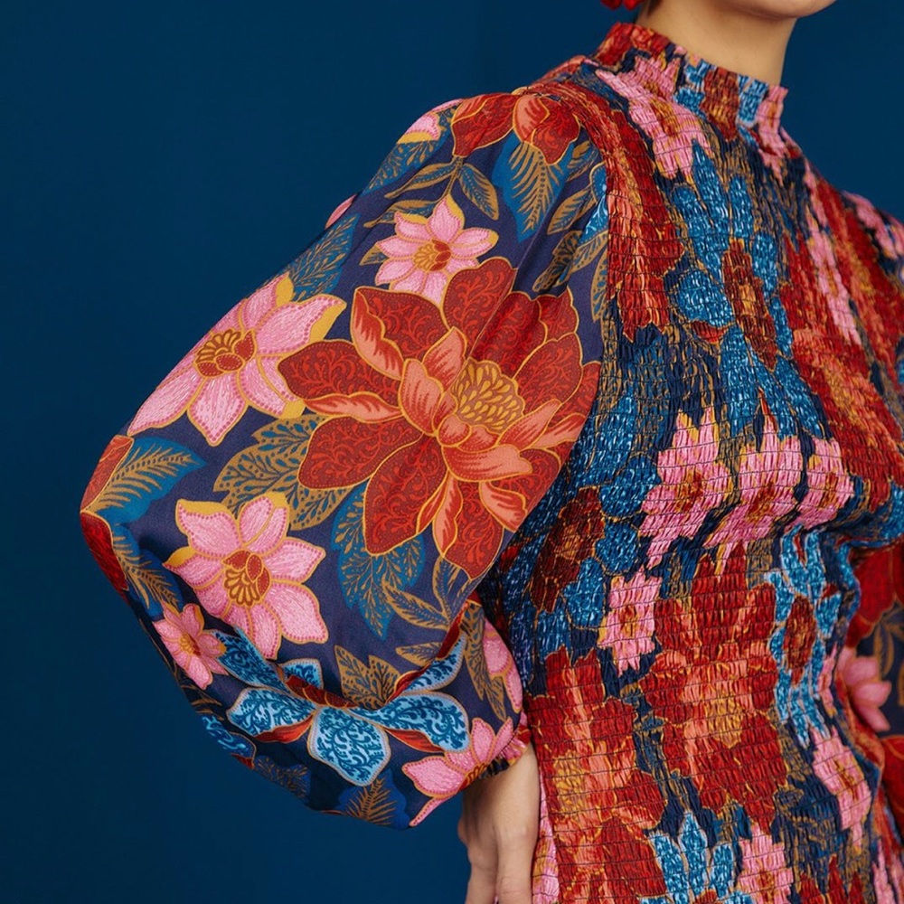 FARM Rio Multicolor Floral Mini Dress - Red, Pink, Blue, Orange - Picture 5 of 7